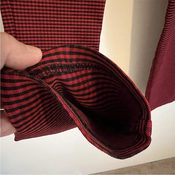 4/$25 Zara Women Red Skinny Pant Glen Plaid Check Large Stretch Casual Retro Y2K - Picture 12 of 15